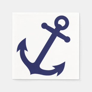 Navy Blue Anchor Servetten