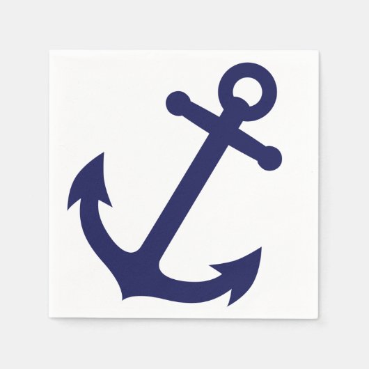 Navy Blue Anchor Servetten (Voorkant)