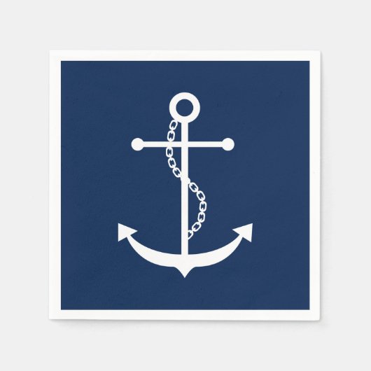 Navy Blue Anchor Servetten (Voorkant)