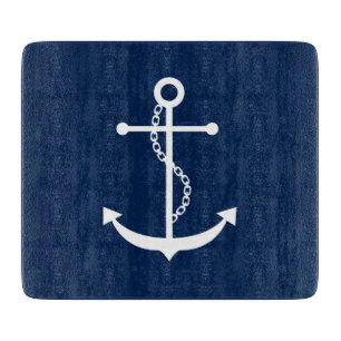 Navy Blue Anchor Snijplank