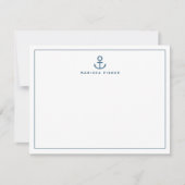 Navy Blue Anchor Stationery Note Kaart Notitiekaartje (Voorkant)