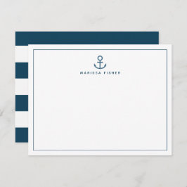 Navy Blue Anchor Stationery Note Kaart Notitiekaartje