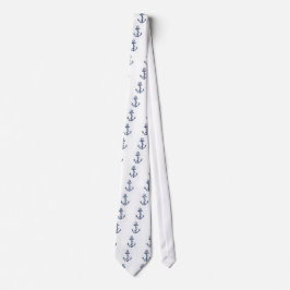 Navy Blue Anchor Stropdas