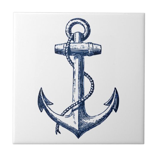 Navy Blue Anchor Tegeltje (Voorkant)