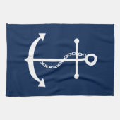 Navy Blue Anchor Theedoek (Horizontaal)