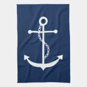 Navy Blue Anchor Theedoek (Verticaal)