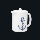 Navy Blue Anchor Theepot<br><div class="desc">Dit anker is perfect voor elke nautische themaminnaar!</div>
