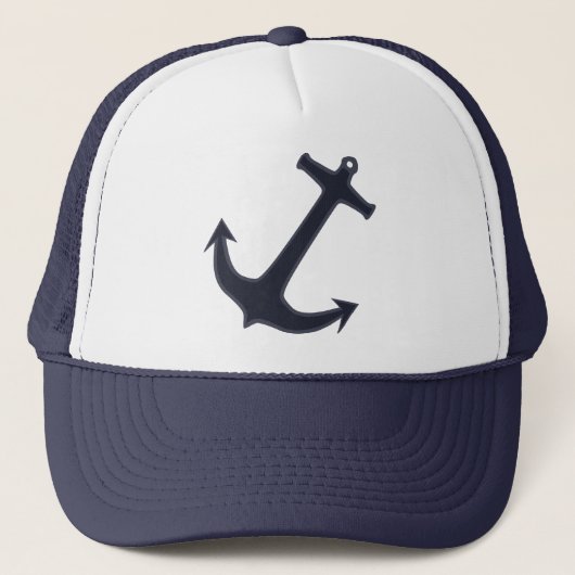 Navy Blue Anchor Trucker Hat Pet (Voorkant)