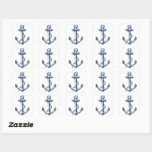 Navy Blue Anchor Vierkante Sticker (Vel)