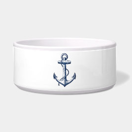 Navy Blue Anchor Voerbakje