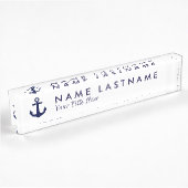 Navy Blue Anchor White Custom Desk Naambordje