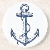Navy Blue Anchor Zandsteen Onderzetter (Voorkant)