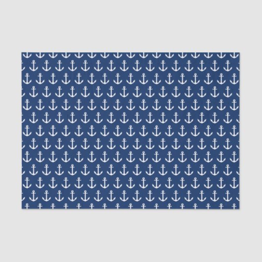 Navy Blue Anchors Away | Weefselpapier Tissuepapier (Voorkant)