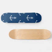 Navy Blue Anchors Pattern 1 Persoonlijk Skateboard (Horizontaal)