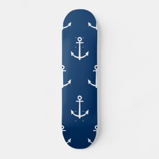 Navy Blue Anchors Pattern 1 Persoonlijk Skateboard (Voorkant)