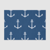 Navy Blue Anchors Pattern 1 Tissuepapier (Voorkant)