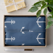 Navy Blue Anchors Pattern 1 Tissuepapier (Geschenk)