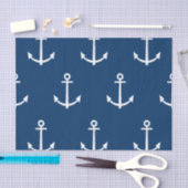 Navy Blue Anchors Pattern 1 Tissuepapier (Craft)