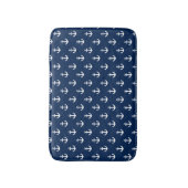 Navy Blue Anchors Pattern Badmat (Voorkant Verticaal)