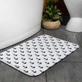 Navy Blue Anchors Pattern Badmat