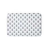 Navy Blue Anchors Pattern Badmat (Voorkant)