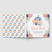 Navy Blue and Blush Floral Pumpkins Bridal Shower Gastenboek (Volledig)