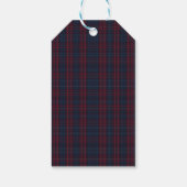 Navy Blue and Burgundy Plaid Gift Tag Cadeaulabel (Achterkant)