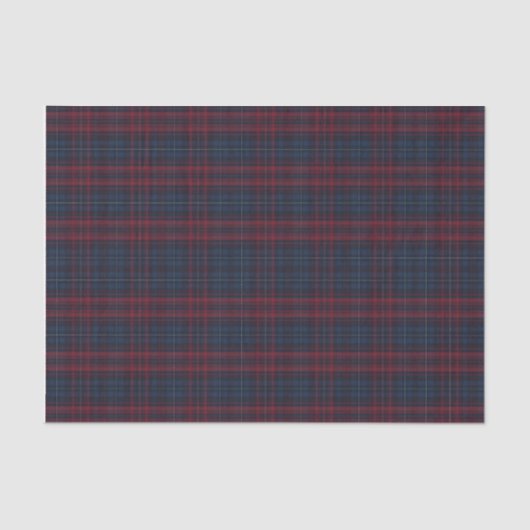 Navy Blue and Burgundy Plaid Tissue Paper Tissuepapier (Voorkant)