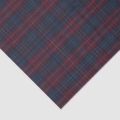 Navy Blue and Burgundy Plaid Tissue Paper Tissuepapier (Detail)