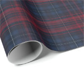 Navy Blue and Burgundy Plaid Wrapping Paper Cadeaupapier (Rol Hoek)