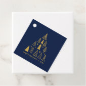 Navy Blue and Gold Christmas Tree | Holiday Gift Bedankjes Labels (In situ)