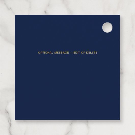 Navy Blue and Gold Christmas Tree | Holiday Gift Bedankjes Labels (Achterkant)