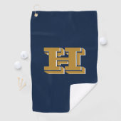 Navy Blue and Gold College Colors Golf Towel Golfhanddoek (Insitu)