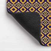 Navy Blue and Gold Diamond Pattern Muismat (Hoek)