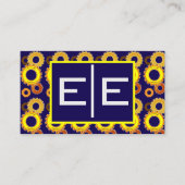 Navy Blue and Gold Engineering Gears Visitekaartje (Voorkant)