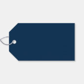 Navy Blue and Gold Graduation Cap Party Favor Cadeaulabel (Achterkant Horizontaal)