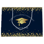 Navy Blue and Gold Graduation Groot Cadeauzakje (Voorkant)