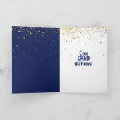 Navy Blue and Gold Graduation Inspiration Kaart (Binnen)