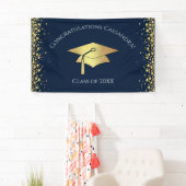 Navy Blue and Gold Graduation Spandoek (Insitu)