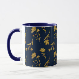 Navy Blue and Gold Modern Boho Custom Logo Mug Mok