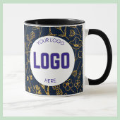 Navy Blue and Gold Modern Boho Custom Logo Mug Mok