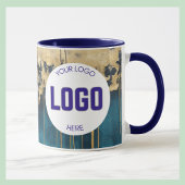 Navy Blue and Gold Modern Boho Custom Logo Mug Mok