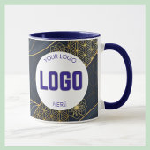 Navy Blue and Gold Modern Boho Custom Logo Mug Mok