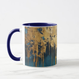 Navy Blue and Gold Modern Boho Custom Logo Mug Mok