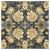 Navy Blue and Gold Modern Boho Seamless Pattern Fa Stof (Swatch)