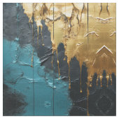 Navy Blue and Gold Modern Boho Seamless Pattern Stof (Close Up)