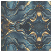 Navy Blue and Gold Modern Boho Seamless Pattern Stof (Close Up)