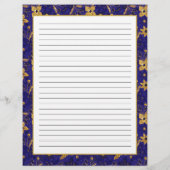 Navy Blue and Gold Poinsettia Flowers Recipe Page Flyer (Achterkant)