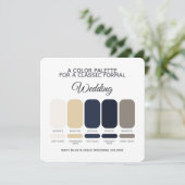 Navy Blue and Gold Wedding Color Palette Card Kaart (Staand voorkant)