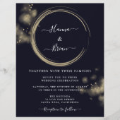Navy Blue and Gold Wedding Flyer (Voorkant)